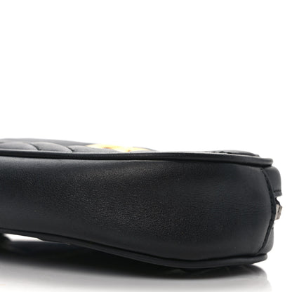 Gucci Calfskin Matelasse GG Marmont Belt Bag 75 30 Black 9 of 9