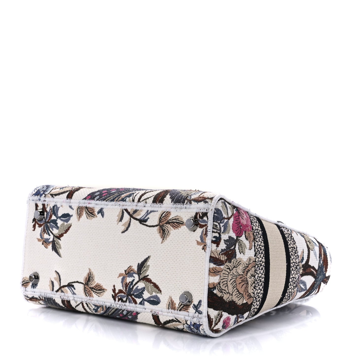 Canvas Embroidered Jardin D'Hive Medium Lady D-Lite Ecru Multicolor