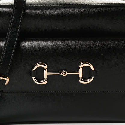 Gucci Textured Calfskin Small Horsebit 1955 Shoulder Bag Black 8 of 12