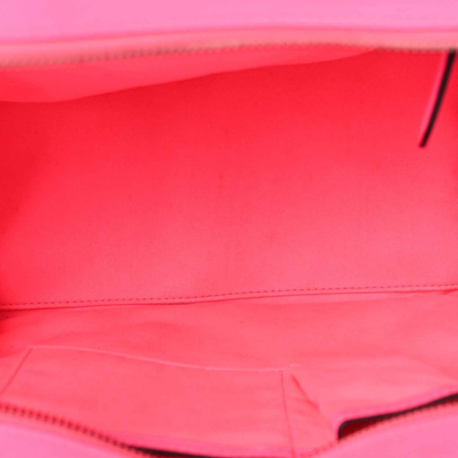 Celine Drummed Calfskin Mini Luggage Fluo Pink 5 of 13