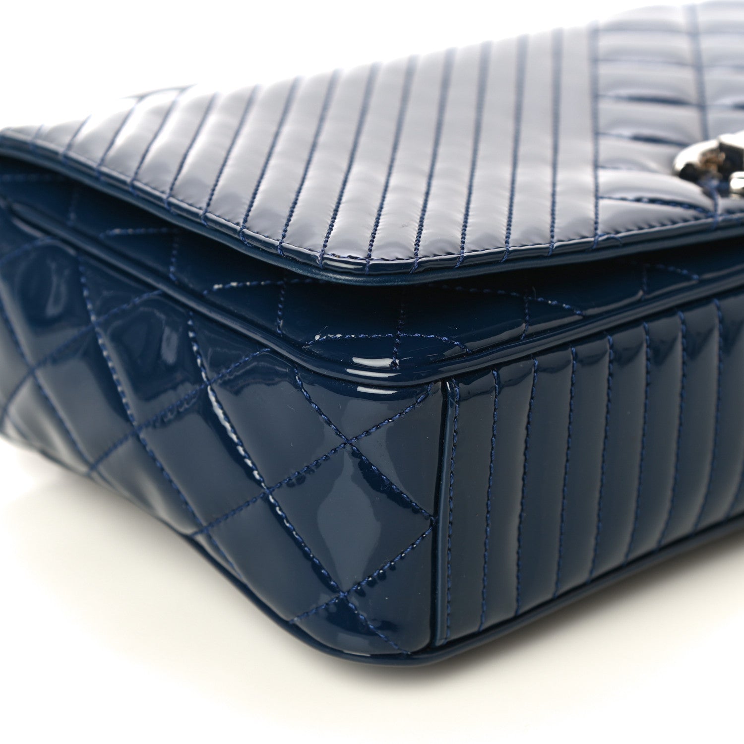 Chanel Patent Quilted Small Coco Boy Flap Navy 9 of 12