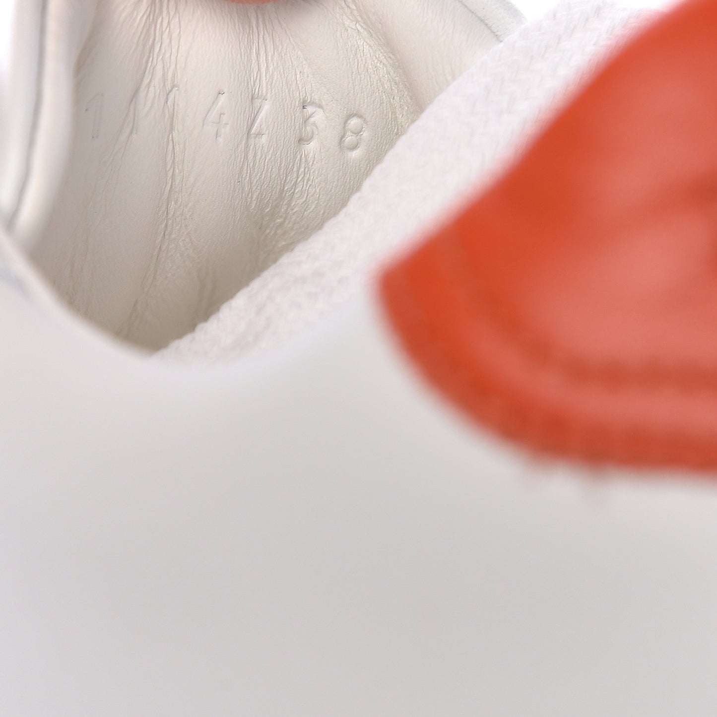 Calfskin Womens Advantage Sneakers 38 White Orange