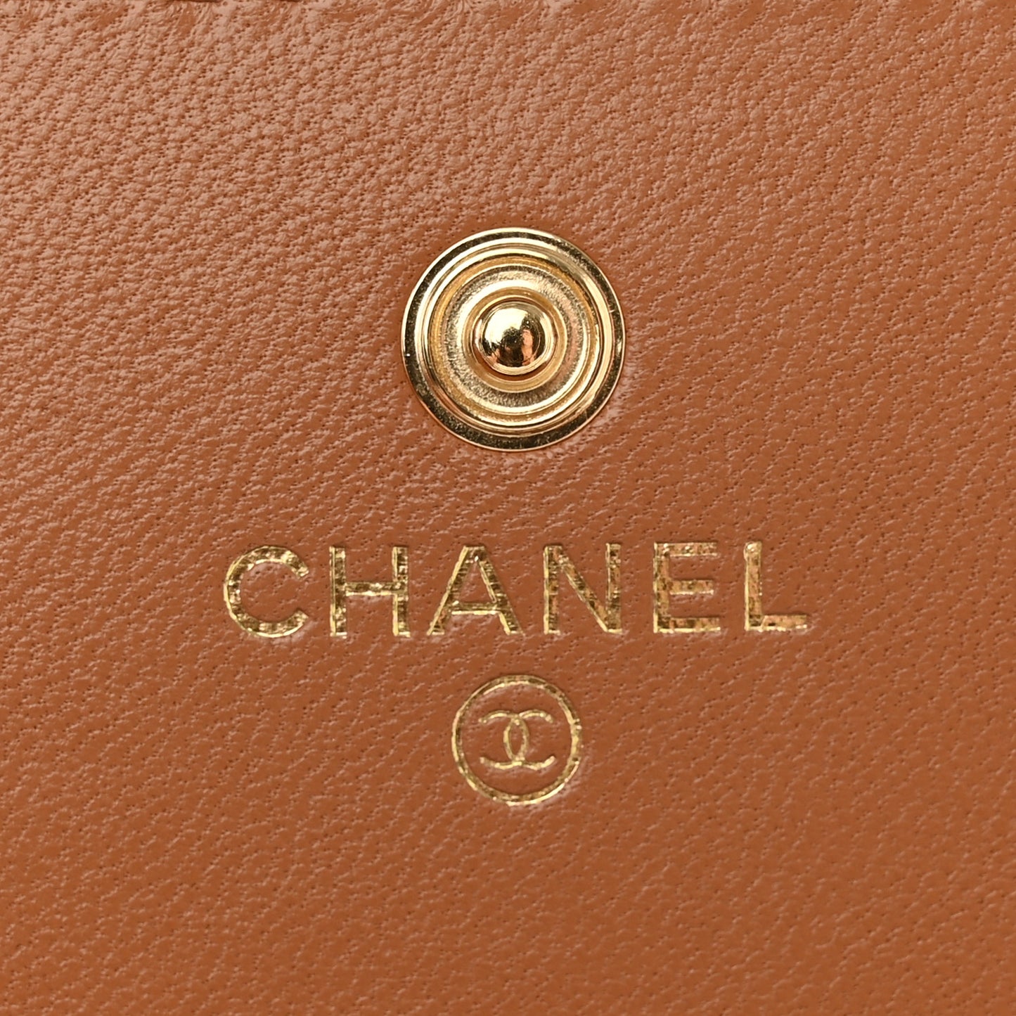 Lambskin Quilted Chanel 19 Flap Wallet Brown