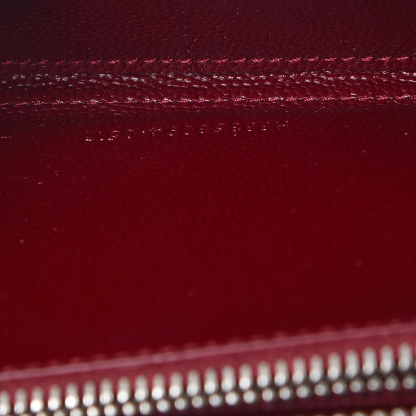 Grain De Poudre Matelasse Chevron Monogram Zip Around Wallet Dark Red