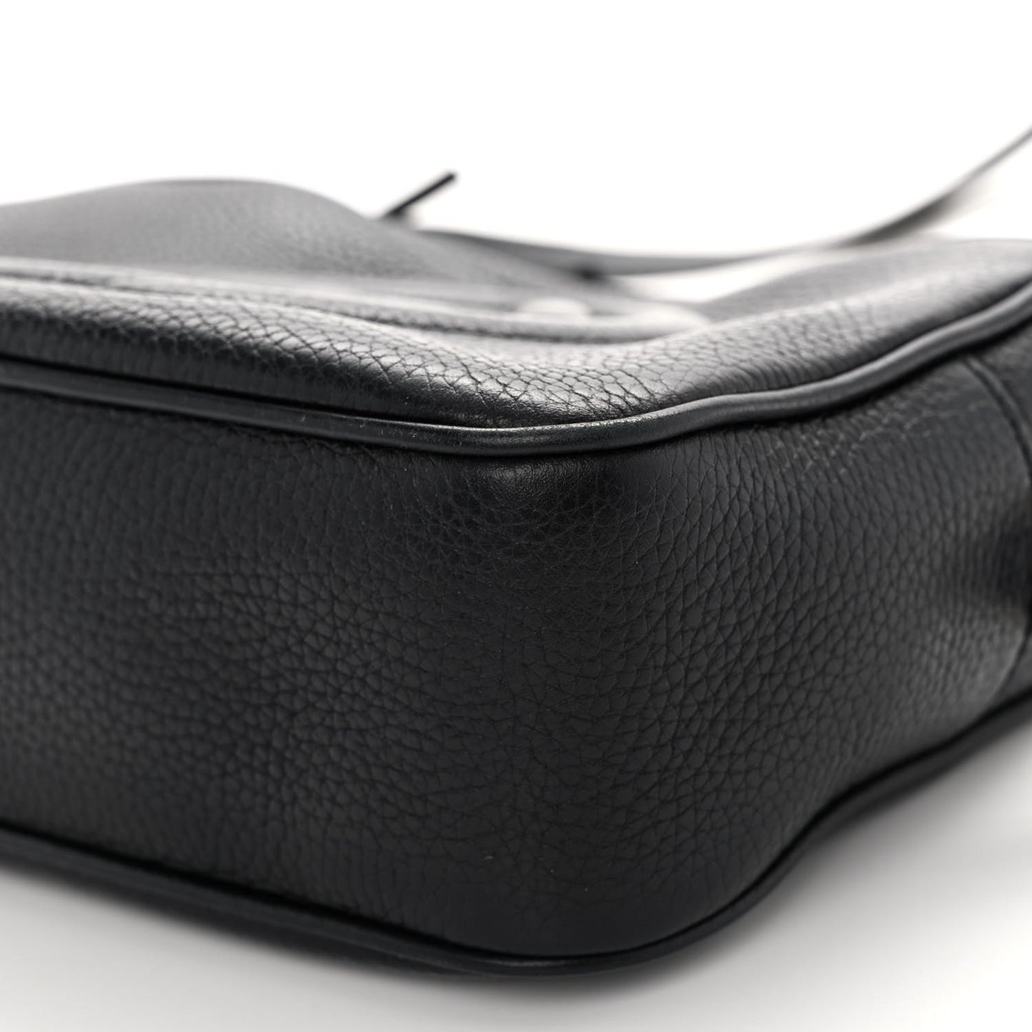 Pebbled Calfskin Small Soho Disco Bag Black