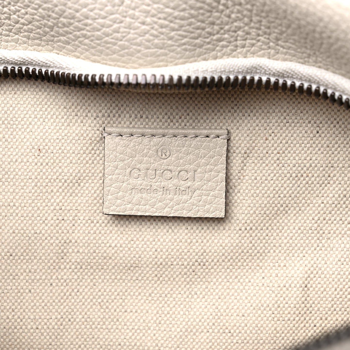 Grained Calfskin Logo Belt Bag White