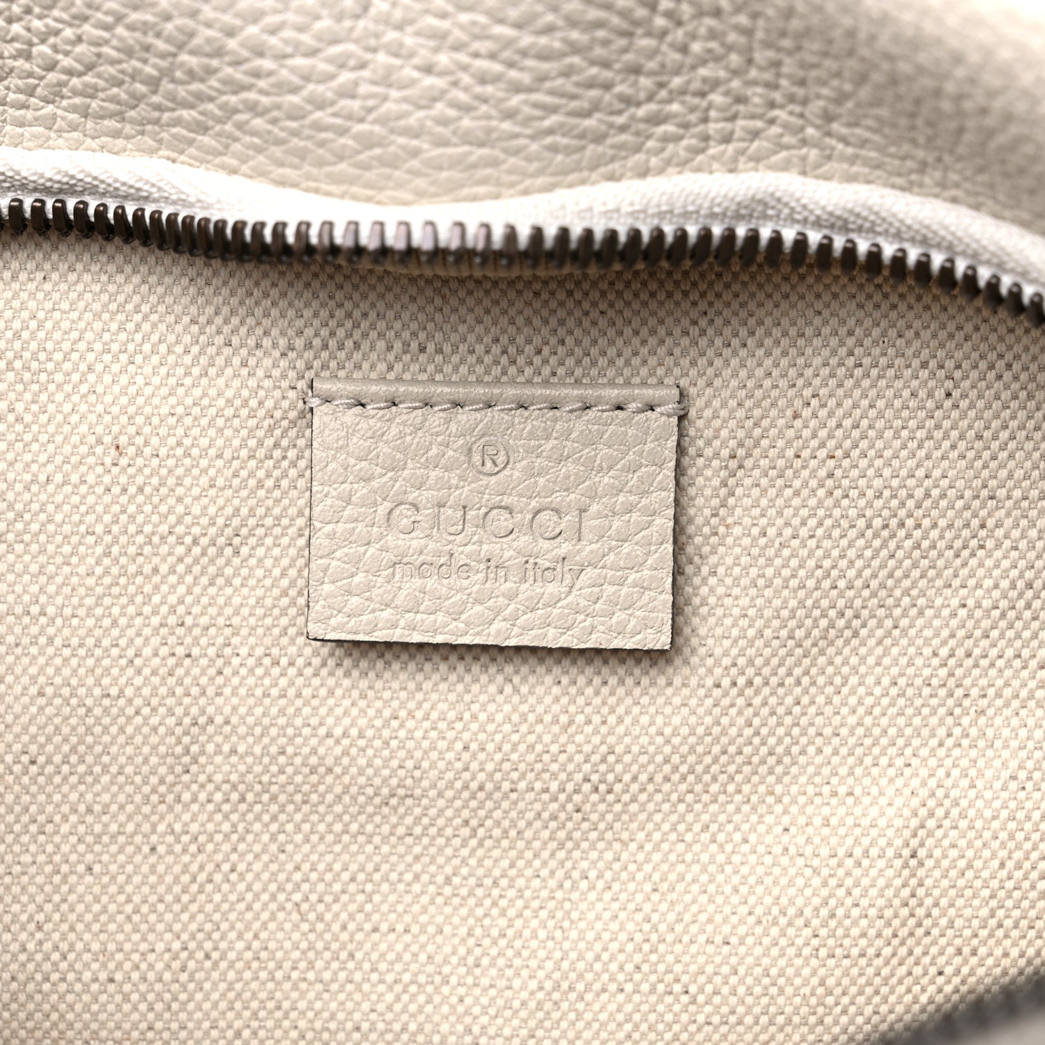 Gucci Grained Calfskin Logo Belt Bag White 6 of 10
