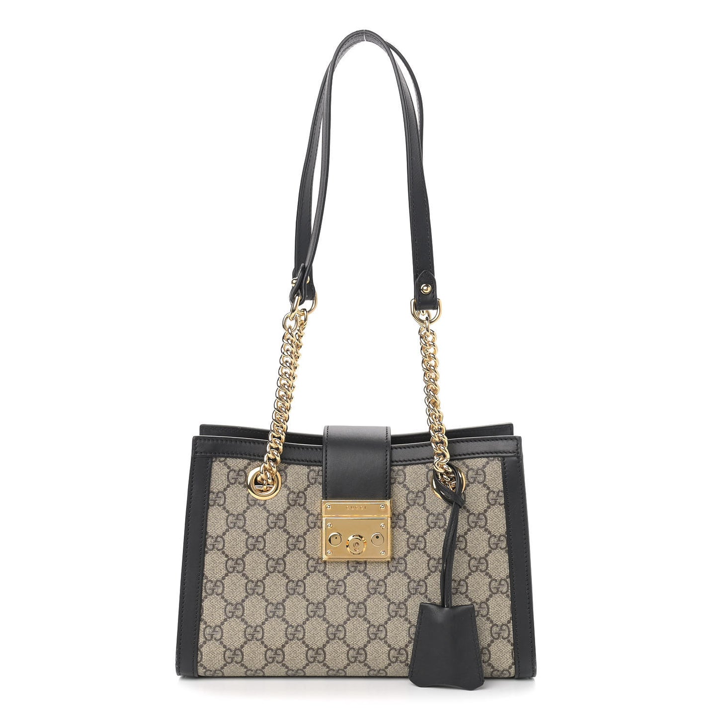 GG Supreme Monogram Small Padlock Tote Black