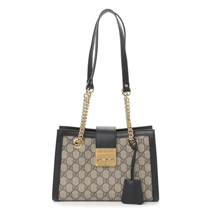 Gucci GG Supreme Monogram Small Padlock Tote Black 1 of 11