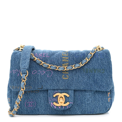 Chanel Denim Quilted Mini Denim Mood Rectangular Flap Blue Multicolor 1 of 11