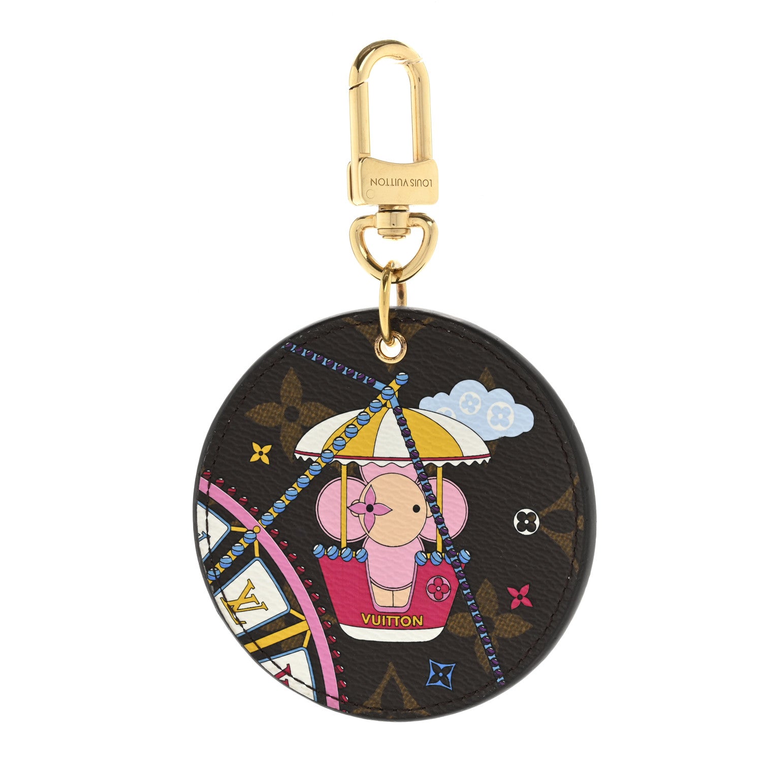 Louis Vuitton Monogram 2020 Christmas Animation Big Wheel Bag Charm Key Ring Rose Ballerine 1 of 4
