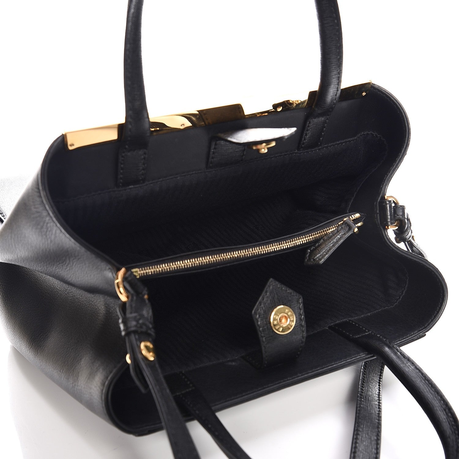 Fendi Vitello Elite Petite 2Jours Tote Black 5 of 10