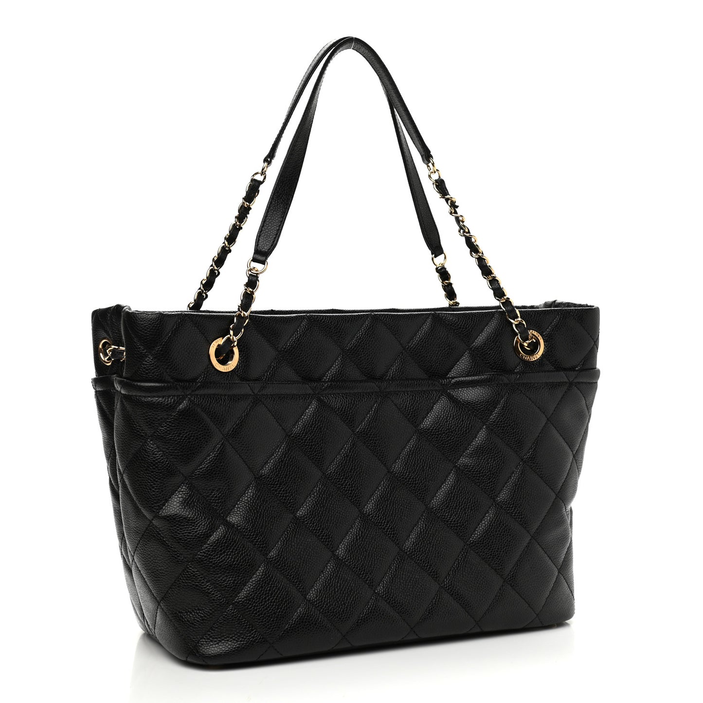 Caviar Quilted Timeless CC Soft Tote Black