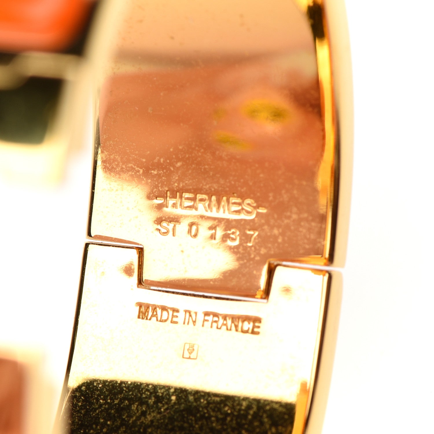 Hermes Enamel Wide Clic Clac H Bracelet PM Orange 4 of 4