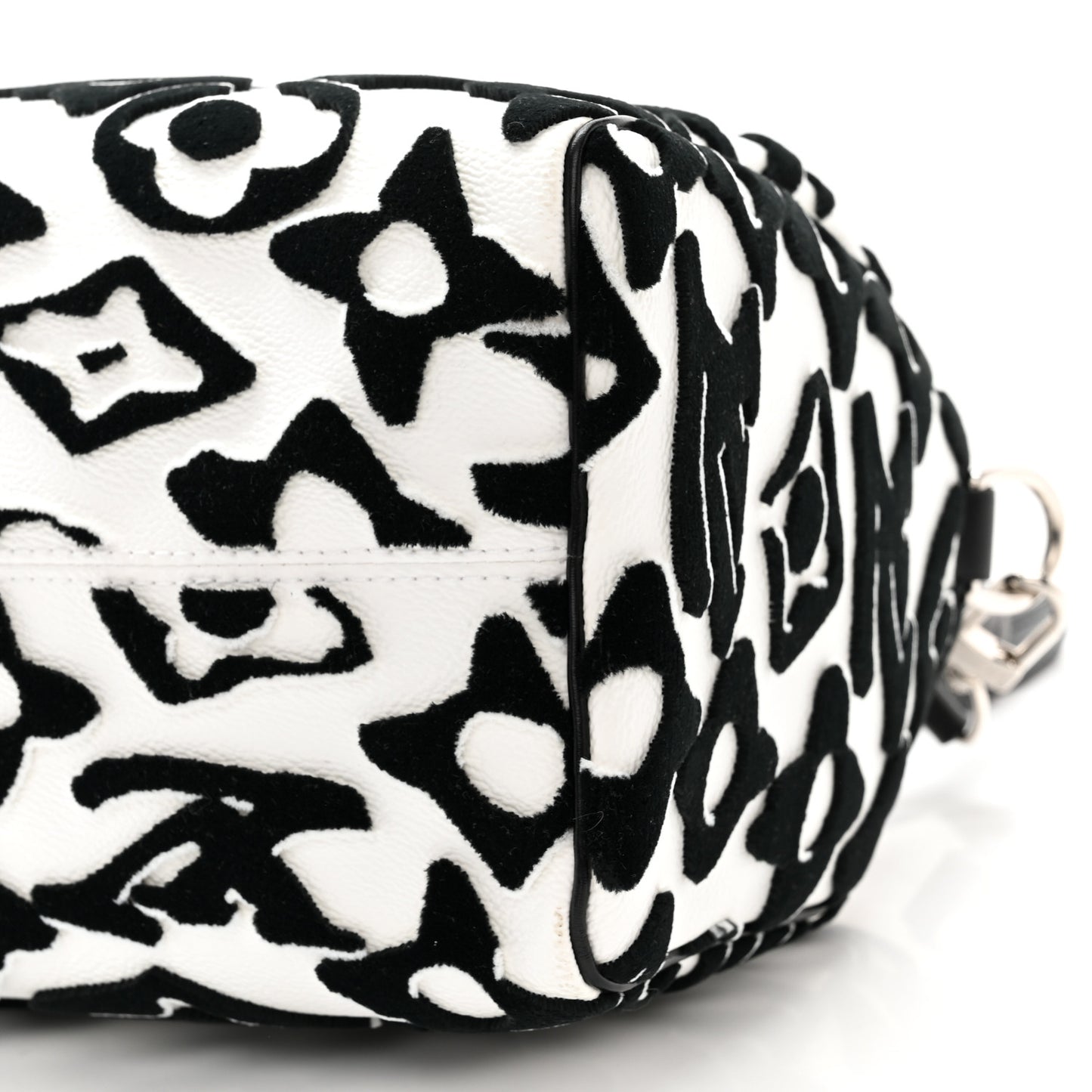 X UF Tufted Monogram Speedy Bandouliere 25 White Black