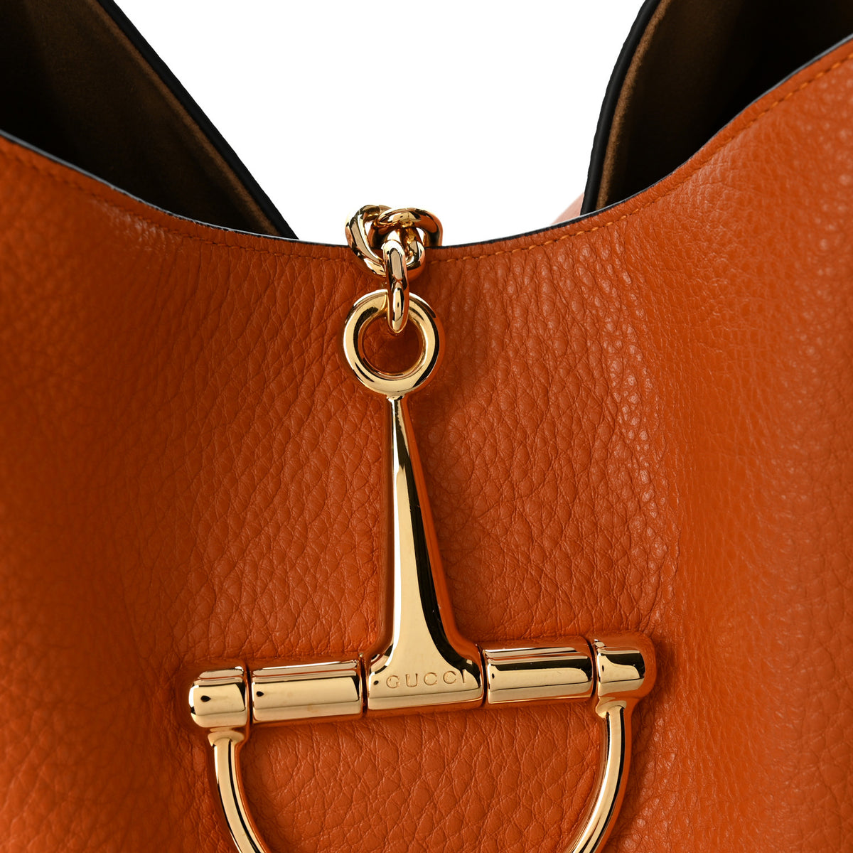 Grained Calfskin Softbit Maxi Shoulder Bag Orange