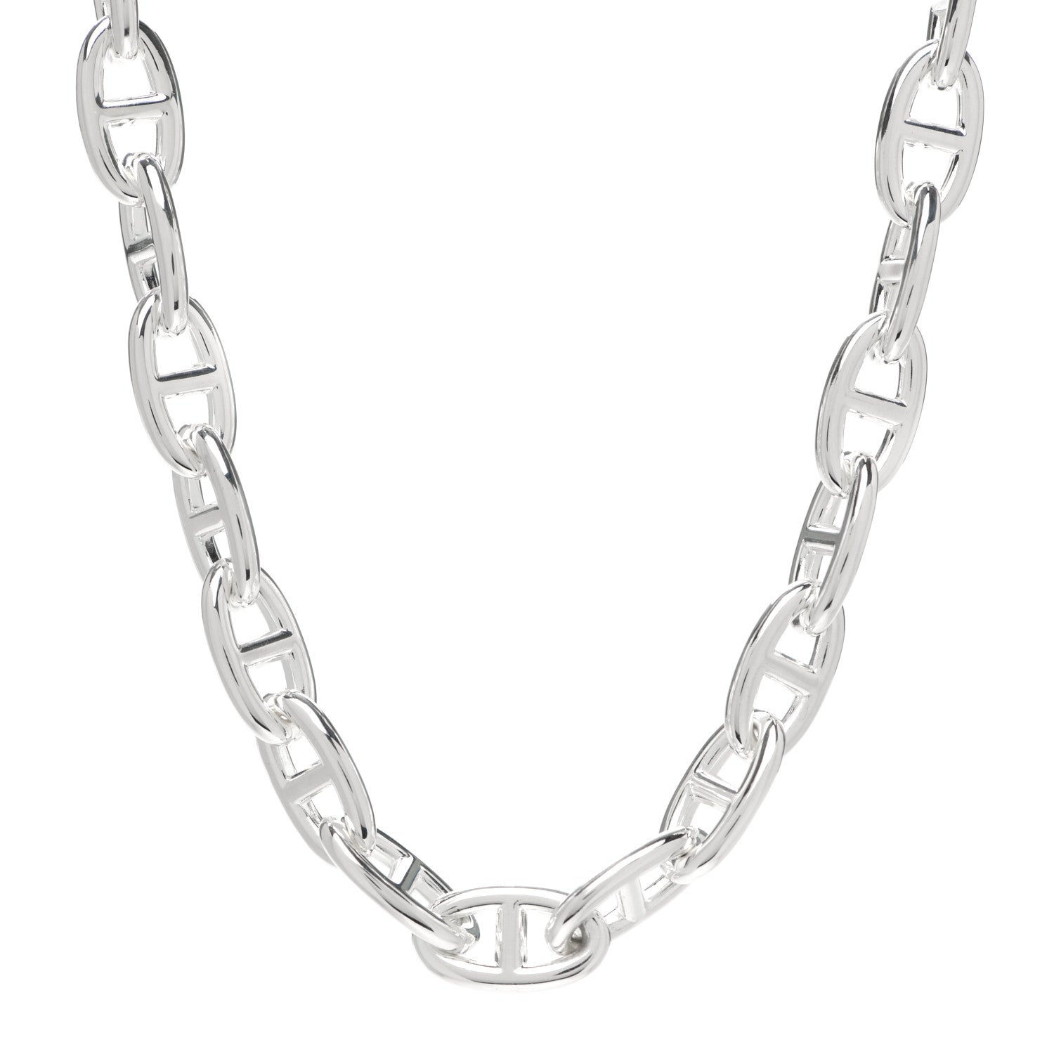 Hermes Sterling Silver GM Chaine D'Ancre Necklace 1 of 6