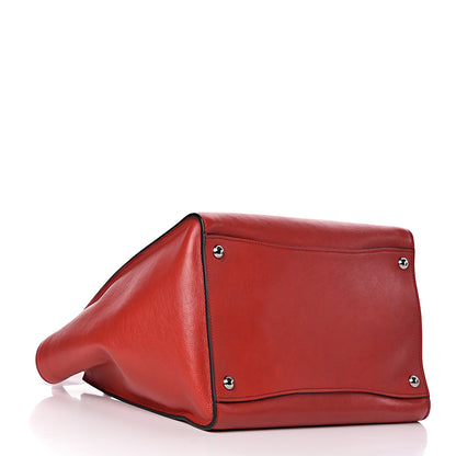 Prada Glace Calfskin Twin Pocket Tote Fuoco 5 of 11