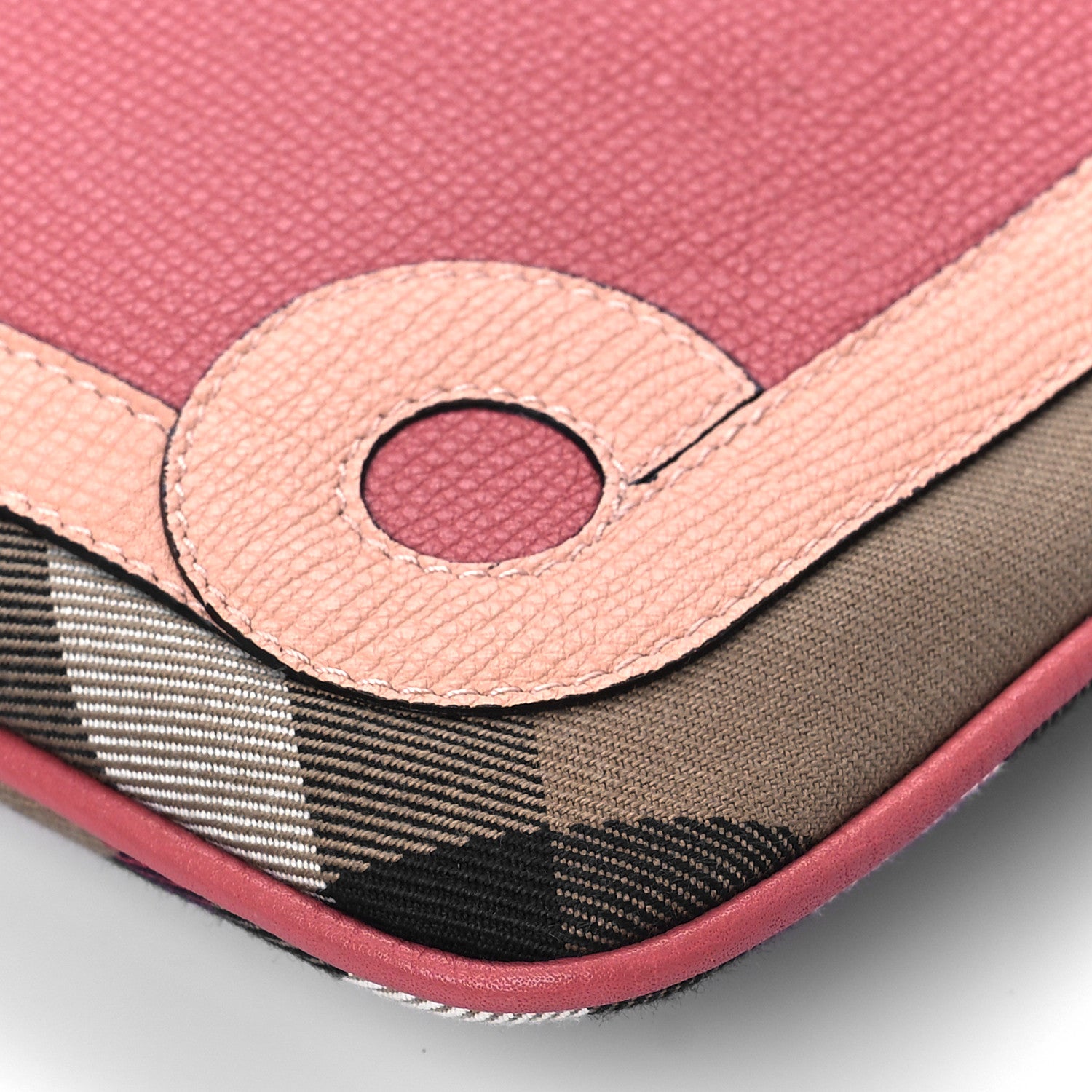 Burberry Metallic Derby House Check Peyton Crossbody Clutch Bag Blossom Pink 8 of 9