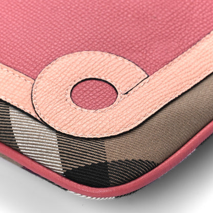 Burberry Metallic Derby House Check Peyton Crossbody Clutch Bag Blossom Pink 8 of 9