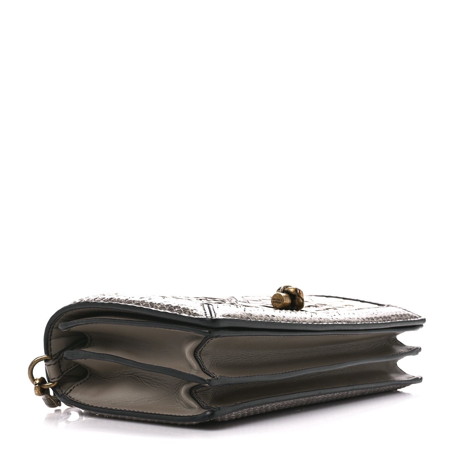 Bottega Veneta Nappa Ayers Intrecciato Club Stitch Knot Clutch Mist 5 of 13
