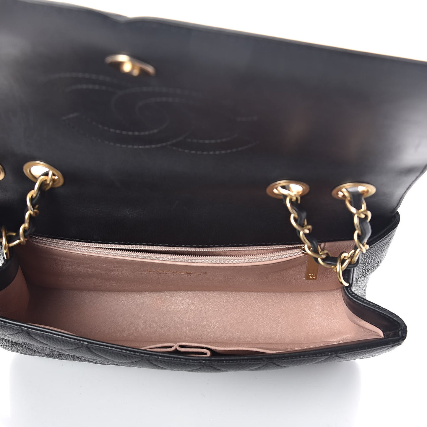 Caviar Quilted Medium CC Filigree Flap Black