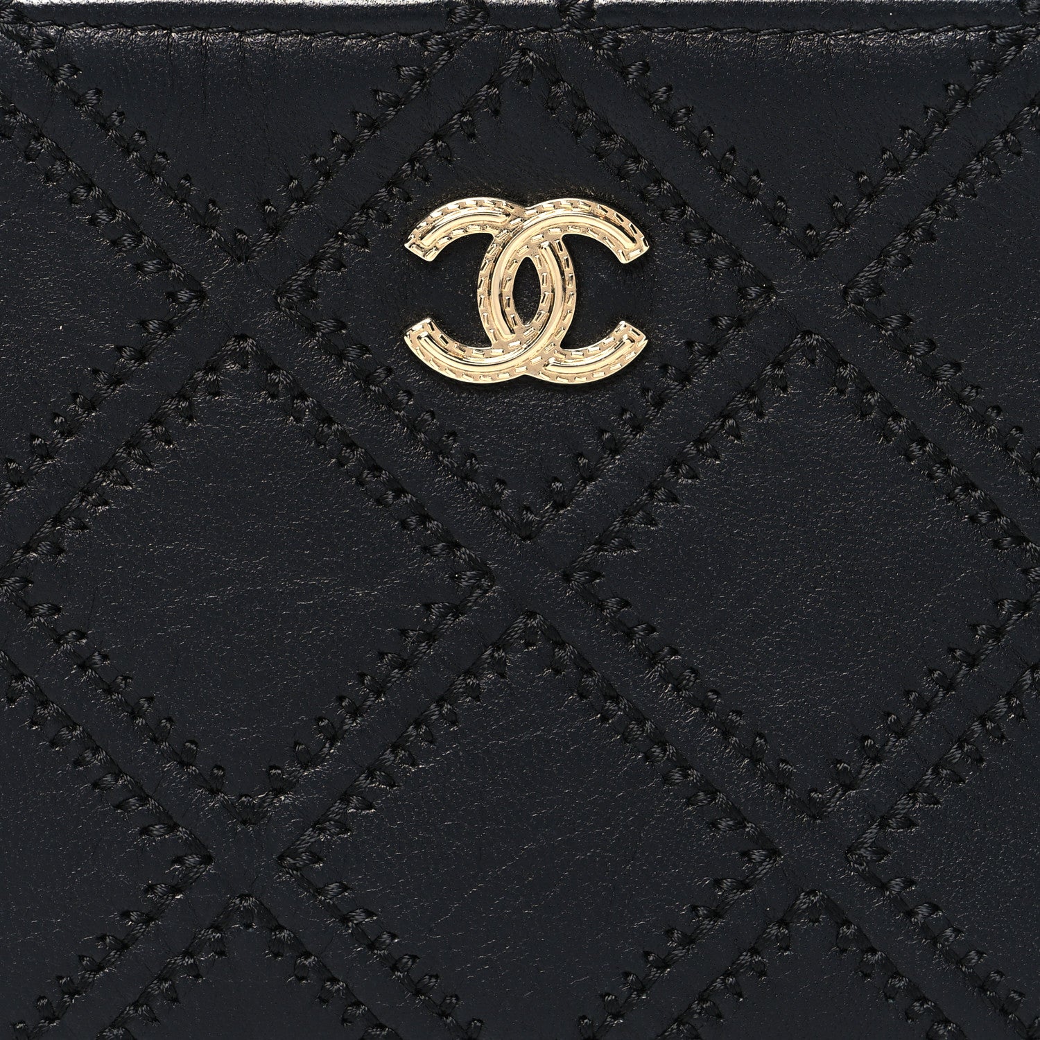 Chanel Lambskin Stitched Small Cosmetic Case Black 8 of 10