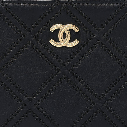 Chanel Lambskin Stitched Small Cosmetic Case Black 8 of 10