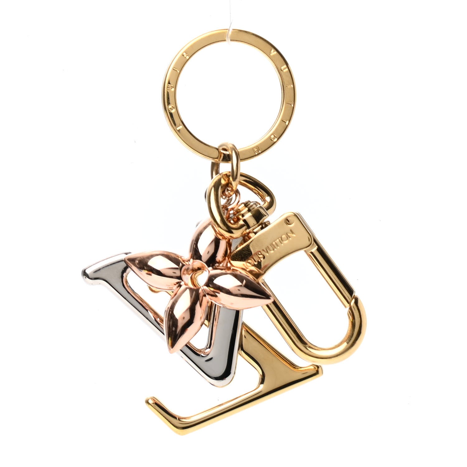 Louis Vuitton New Wave Bag Charm Key Holder Yellow Pink White Gold 3 of 3