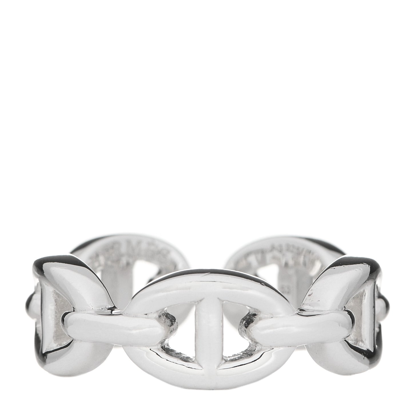 Sterling Silver PM Chaine d'Ancre Enchainee Band Ring 53 6.5