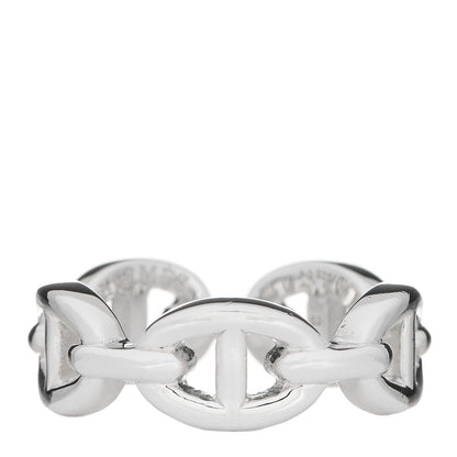 Hermes Sterling Silver PM Chaine d'Ancre Enchainee Band Ring 53 6.5 1 of 6