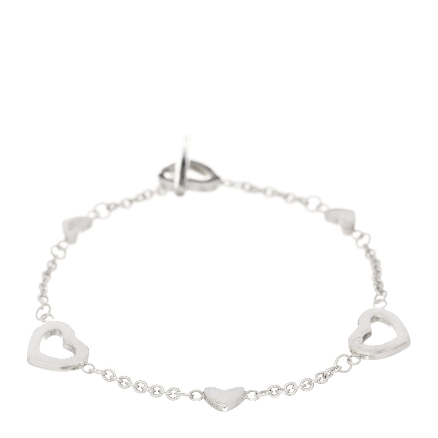 Sterling Silver Heart Toggle Bracelet