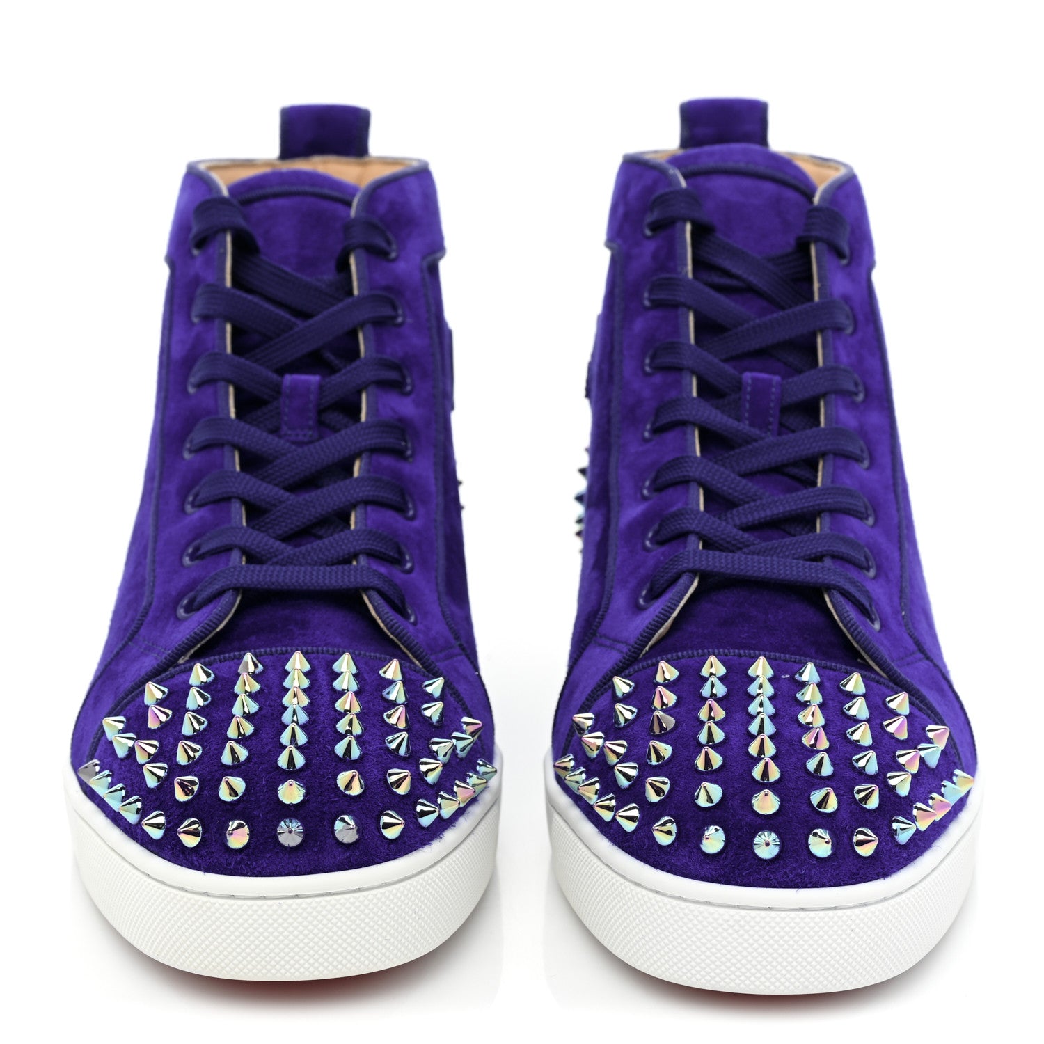 Christian Louboutin Suede Mens Louis Spikes Flat Sneakers 42.5 Royal Blue 2 of 9