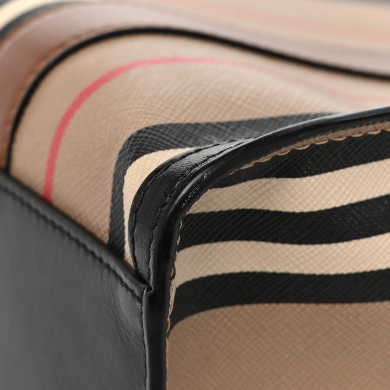 Burberry E-Canvas Stripe Small Portrait Tote Bag Brown 12 of 14