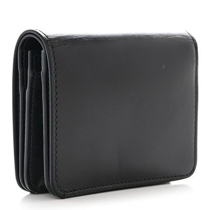 Celine Shiny Calfskin Triomphe Compact Wallet Black 3 of 8
