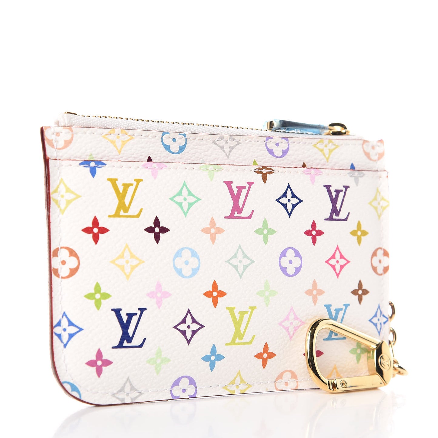 Monogram Multicolor Key Pouch White Litchi