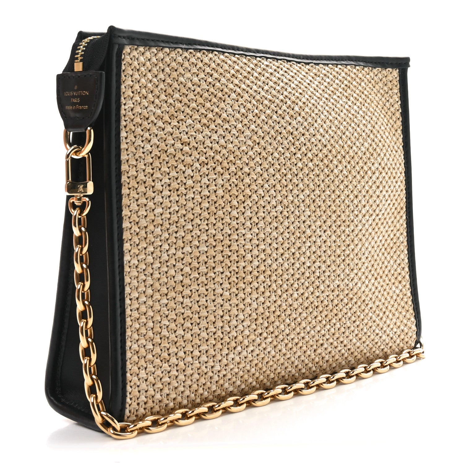 Louis Vuitton Raffia Calfskin Monogram Giant Pouch 3 of 10