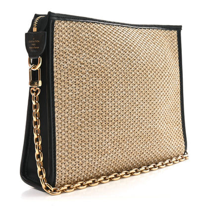 Louis Vuitton Raffia Calfskin Monogram Giant Pouch 3 of 10