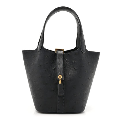 Hermes Ostrich Micro Picotin Lock Caban 1 of 11