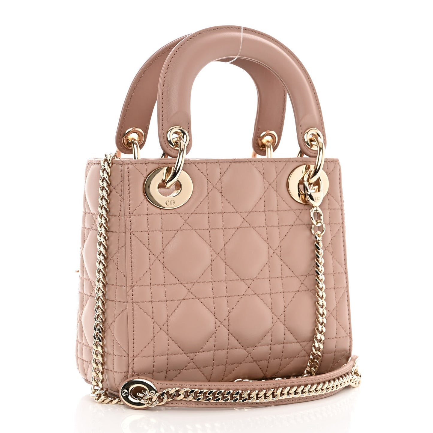 Lambskin Cannage Mini Lady Dior Blush