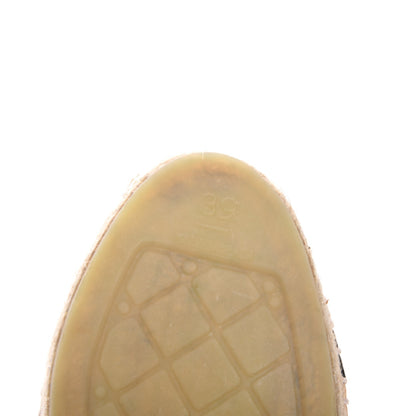 Chanel Lambskin CC Espadrilles 39 Beige Black 5 of 9