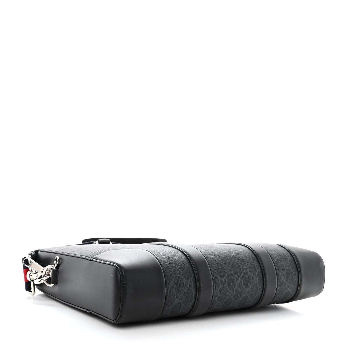 GG Supreme Monogram Appia Calfskin Web Briefcase Black