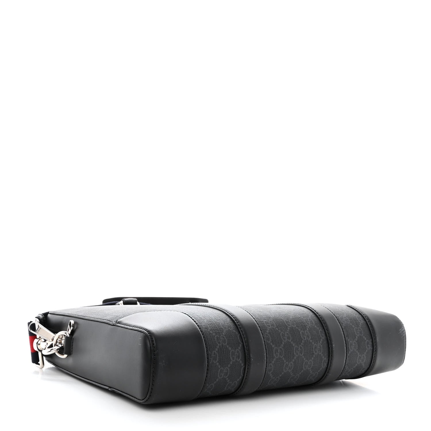 Gucci GG Supreme Monogram Appia Calfskin Web Briefcase Black 4 of 9