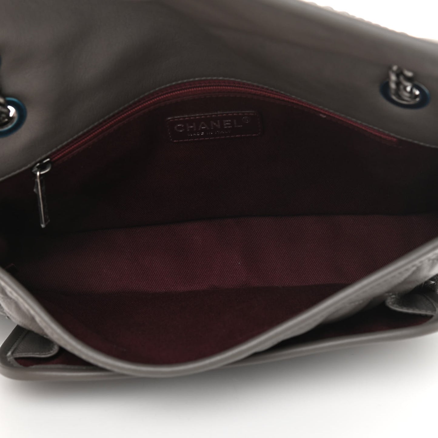 Caviar Quilted Medium French Riviera Flap Grey