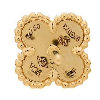 Van Cleef & Arpels 18K Yellow Gold Mother of Pearl Sweet Alhambra Earrings 4 of 5