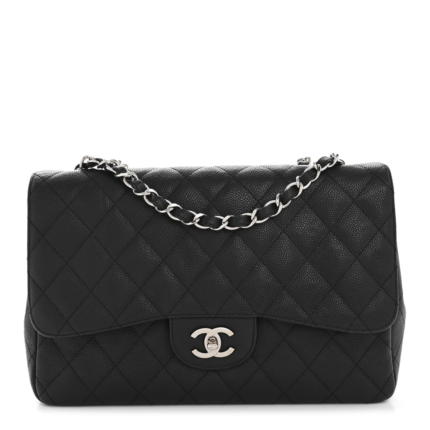 Caviar Quilted Jumbo Single Flap Black