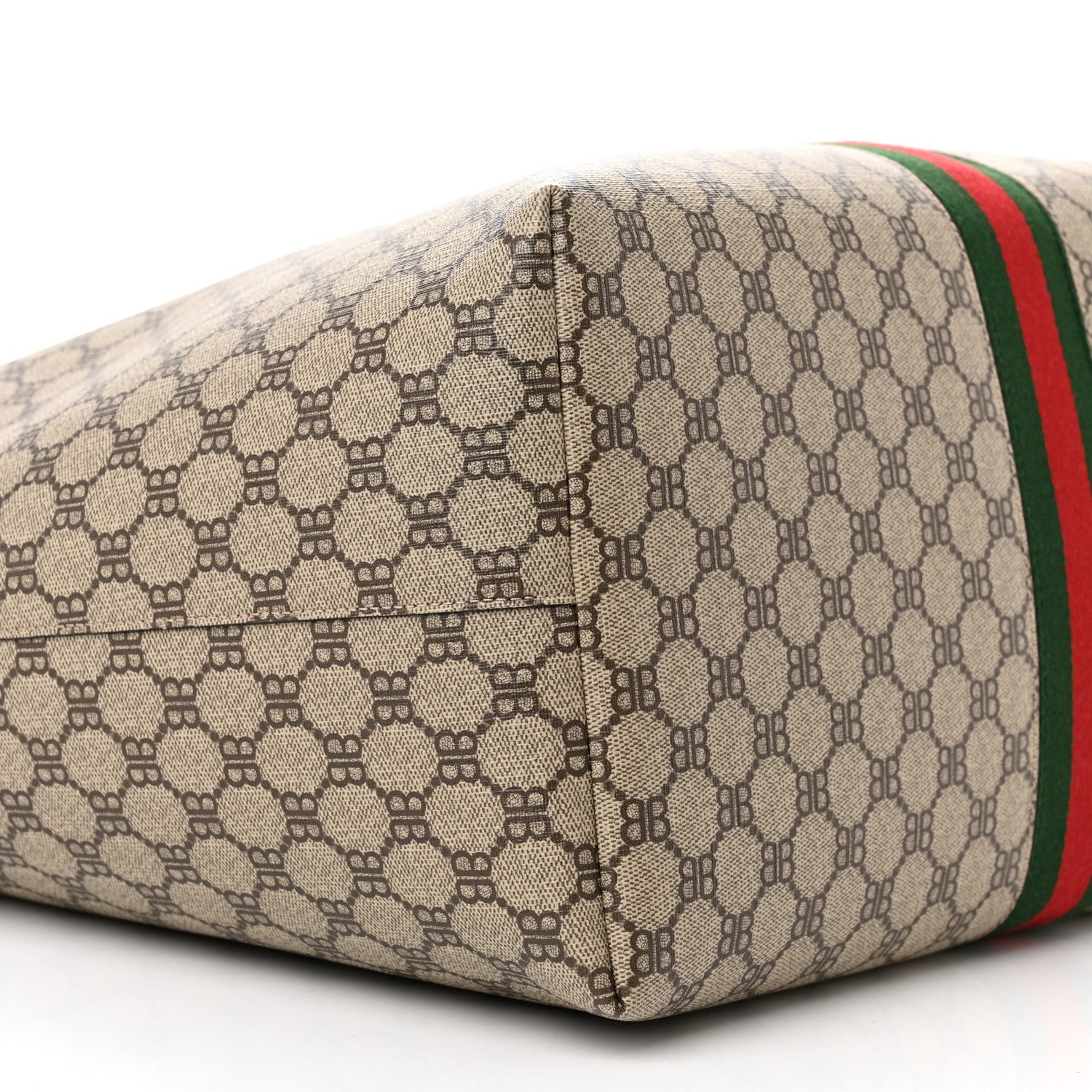 Gucci X BALENCIAGA BB Supreme Monogram Web Large Ophidia Shopping Tote Beige New Acero 9 of 11