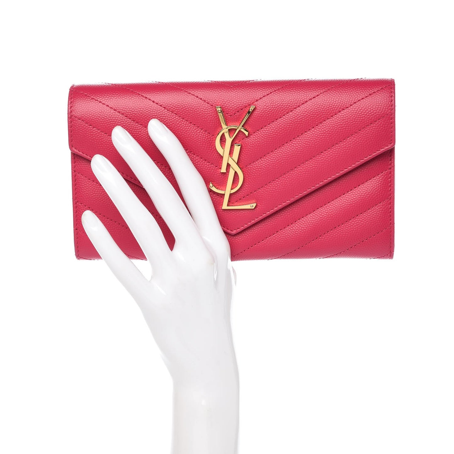 Grain De Poudre Matelasse Chevron Monogram Wallet Bubblegum