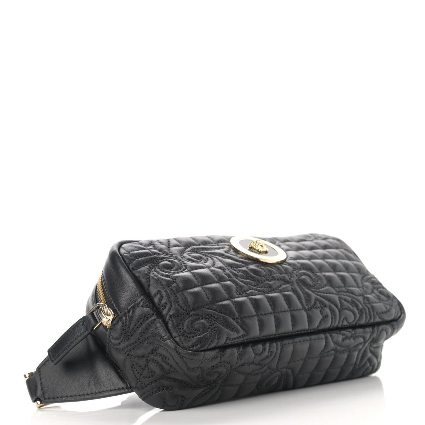 Nappa Barocco Quilted Vanitas Medea Belt Bag Black