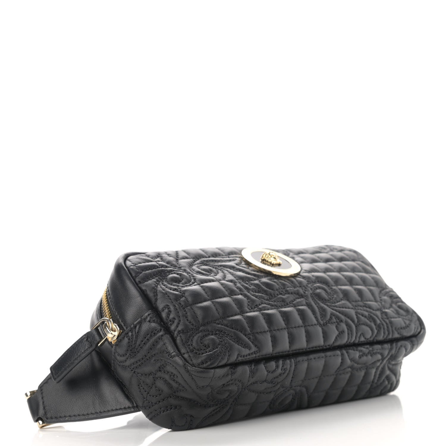 Versace Nappa Barocco Quilted Vanitas Medea Belt Bag Black 4 of 9